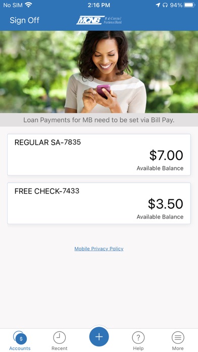 MCNB Banking Screenshot