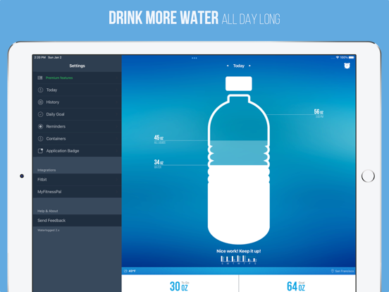 Waterlogged — Drink More Water iPad screenshot 2 - Health & Fitness app