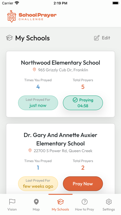School Prayer Challenge Screenshot