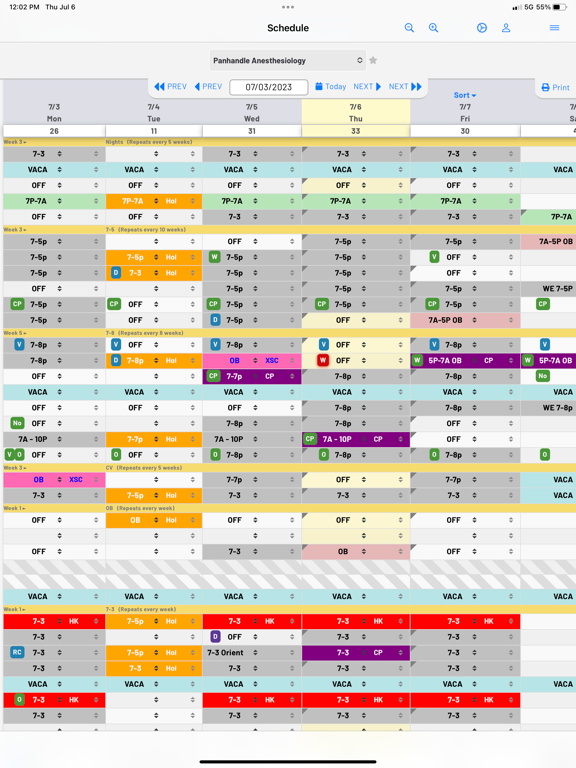 myStaffSchedule iPad screenshot 2 - Productivity app