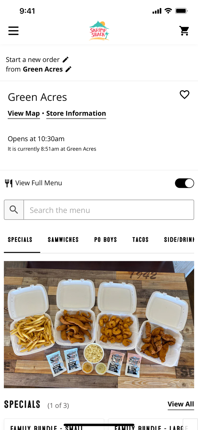 Skrimp Shack Ordering