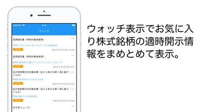 適時開示情報 Screenshot