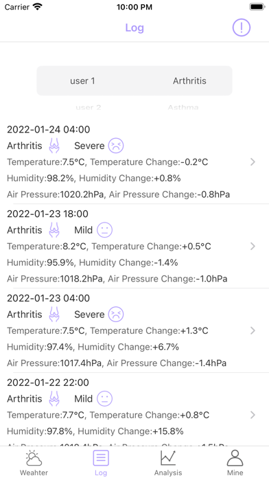 Health Weather Screenshot