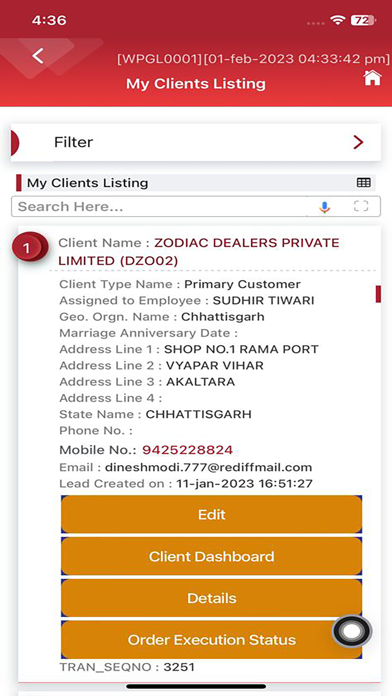 MSP CRM Screenshot