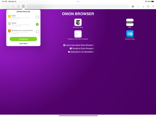‎Onion Browser Capture d'écran