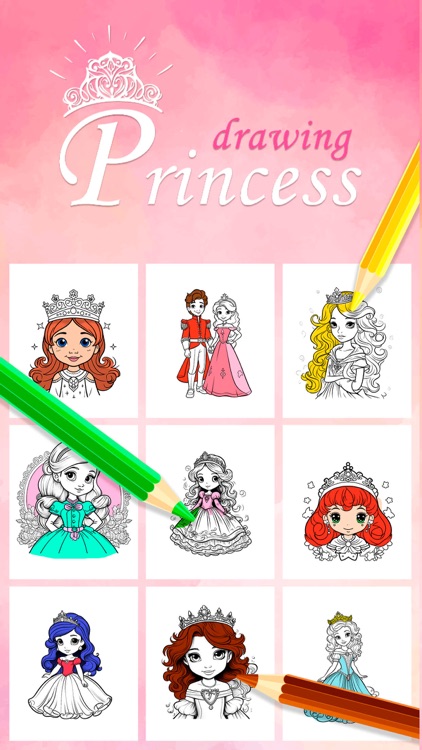 Drawing princess learning game