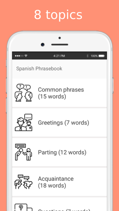 Spanish Phrasebook offline Screenshot