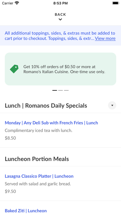 Romano's Italian Cuisine Screenshot