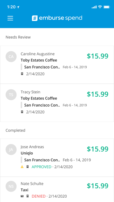 Emburse Spend Screenshot