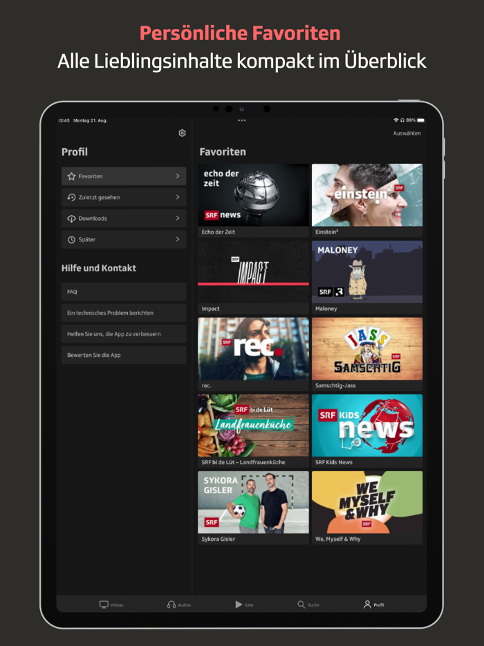 Play SRF Streaming TV and Radio