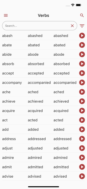 List of Verbs on the App Store