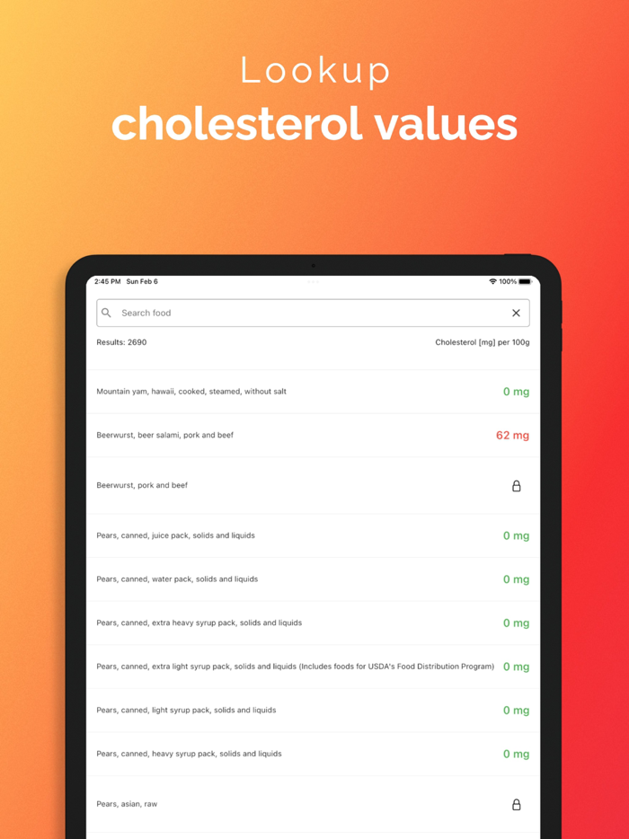 Cholesterol Tracker - low ldl