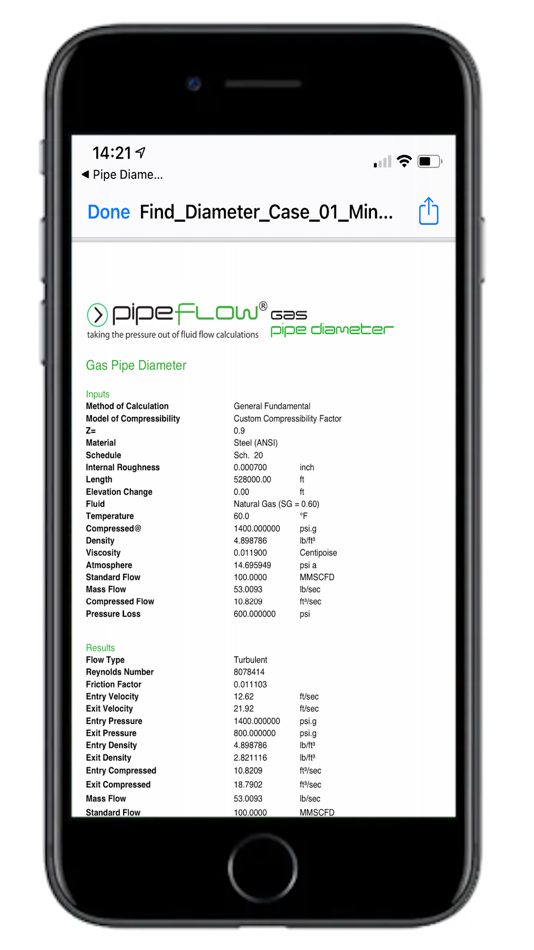 #9. Pipe Flow Gas Pipe Diameter (iOS) Podle: Pipe Flow Software