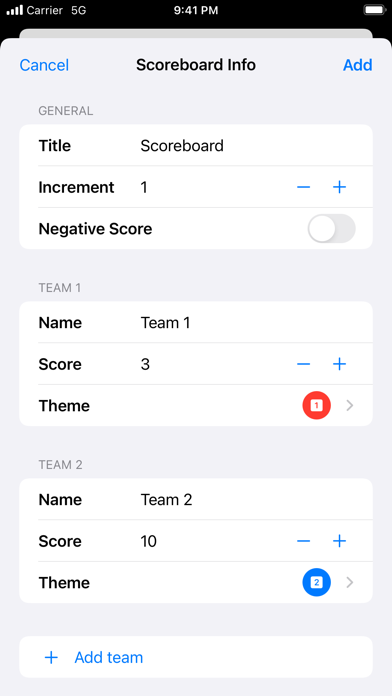 Scoreboard Go - Keep Score Screenshot