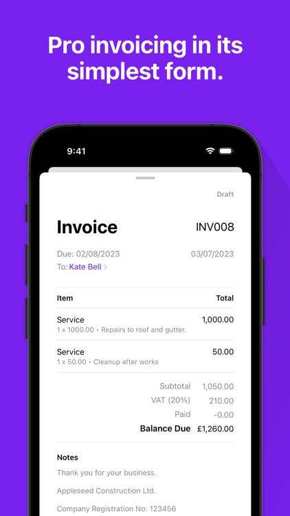 Invoices: Simple Invoice Maker