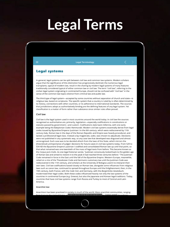 Law & Legal Terminology iPad screenshot 6 - Reference app