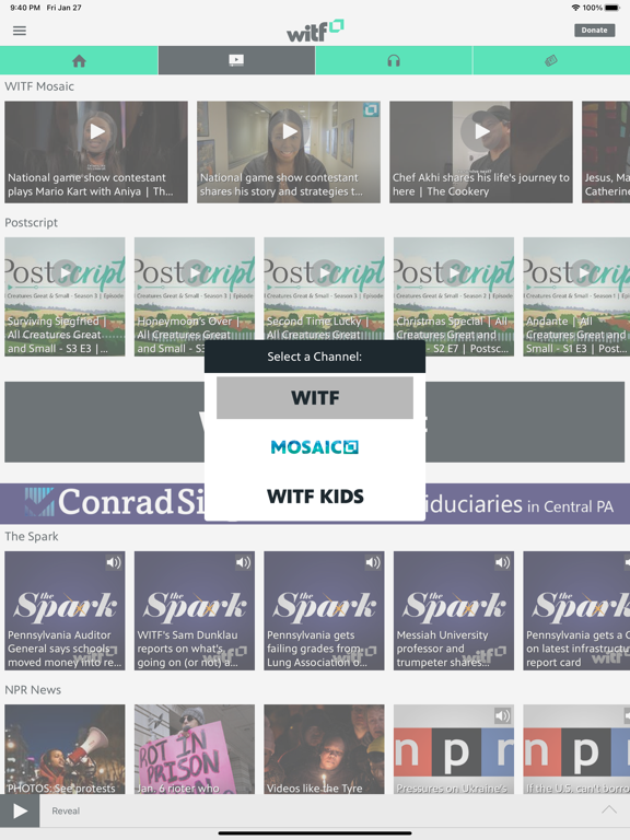 WITF iPad screenshot 4 - Entertainment app