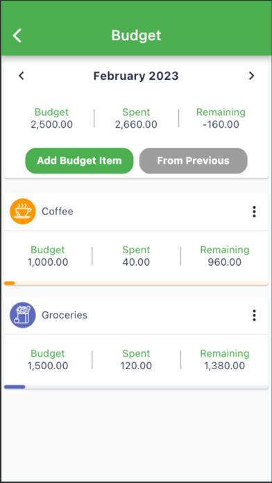 WhatsUp Money Manager Screenshot