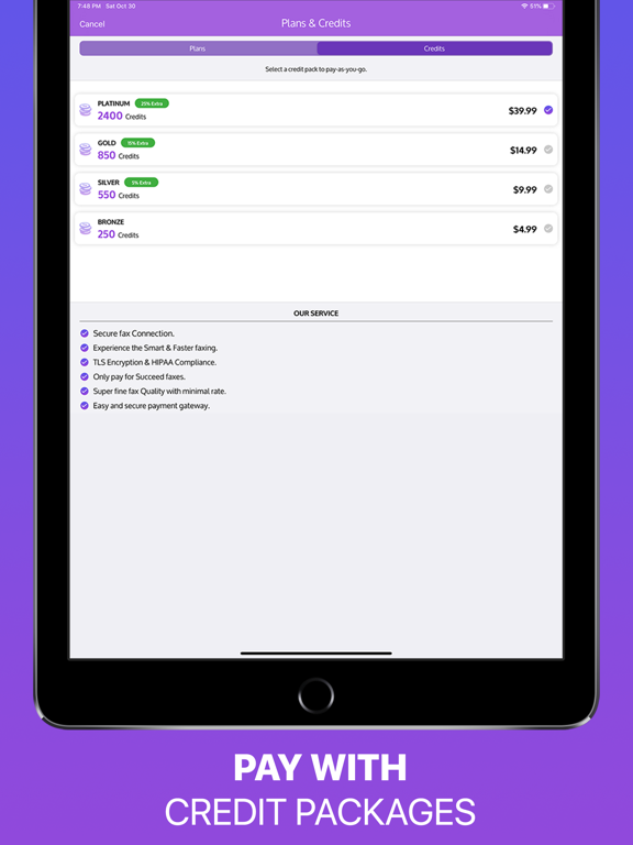 ioFax - Mobile faxing app iPad screenshot 6 - Business app