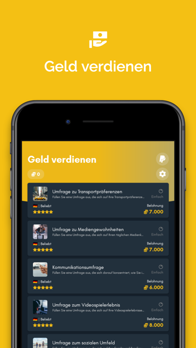 Geld Verdienen - Cash Umfragen