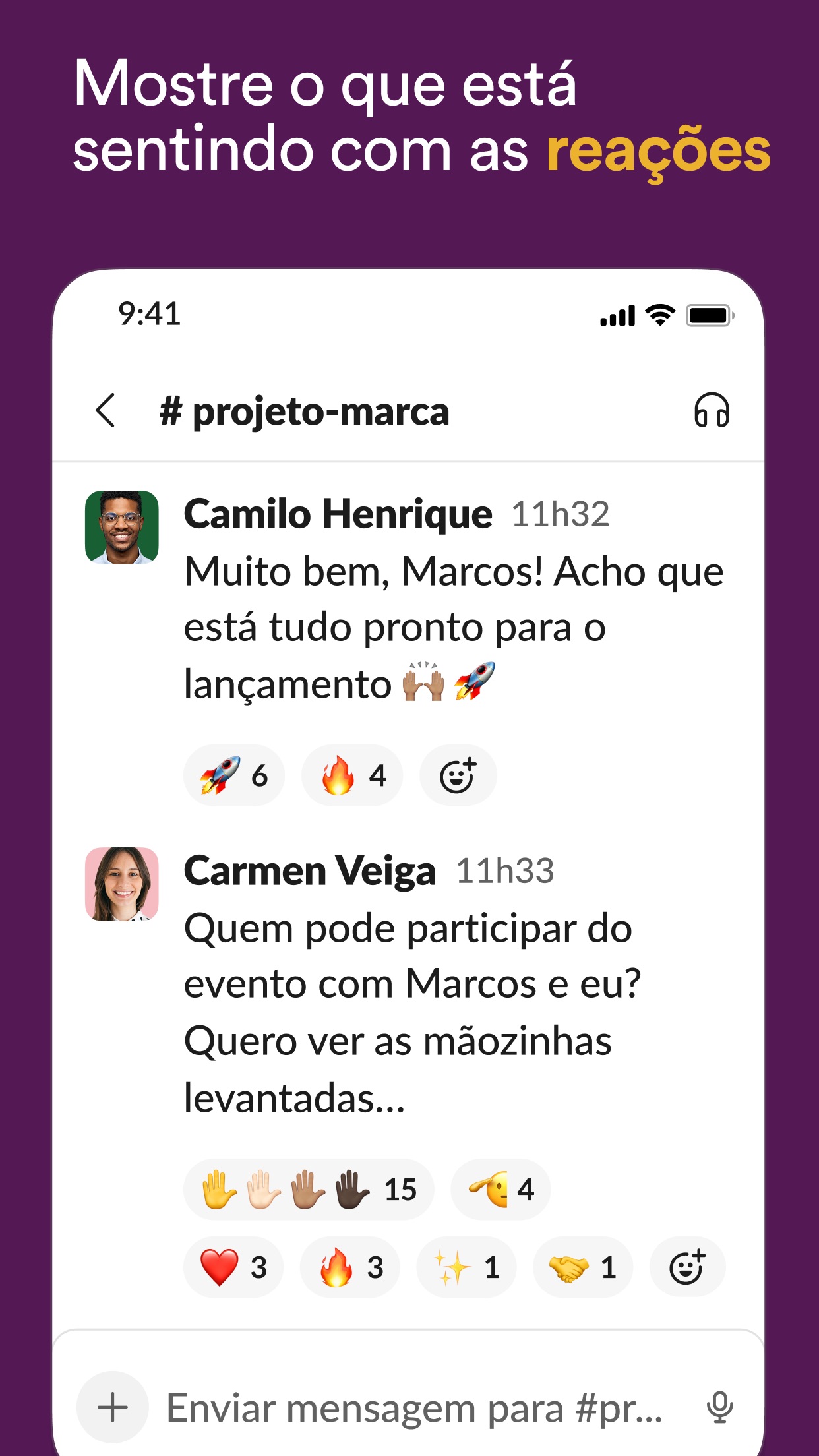 Screenshot do app Slack