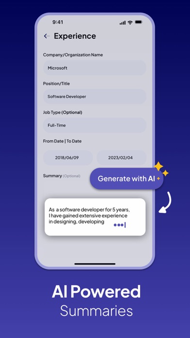 Jubi - CV & Resume Maker Screenshot