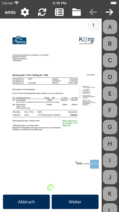 emis.postmappe Screenshot