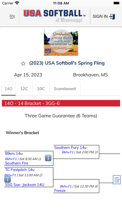 USA Softball of Mississippi Screenshot