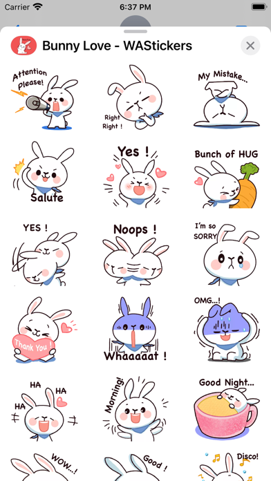 Bunny Love - WAStickers Screenshot