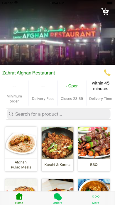 ZahratAfghan Restaurant Screenshot