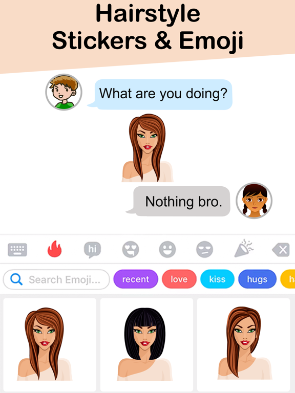 Screenshot #6 pour Hairstyle Stickers & Emoji