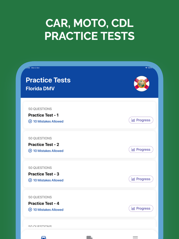 Florida DMV Permit Test iPad screenshot 1 - Education app