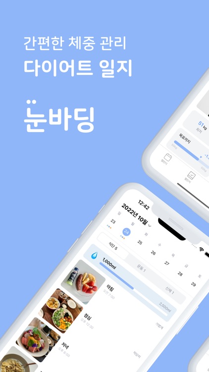 눈바딩 - 식단 다이어트 몸무게 기록