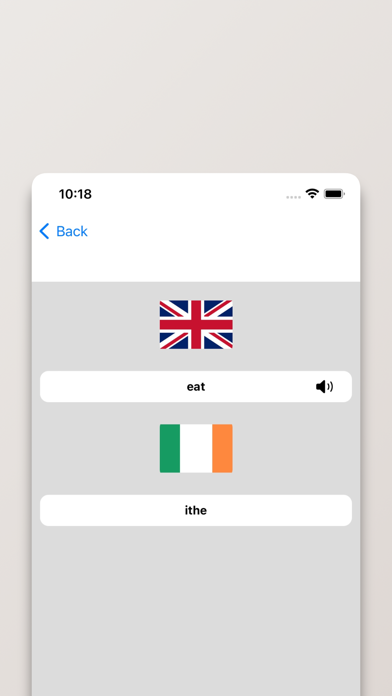 Irish-English Dictionary Screenshot