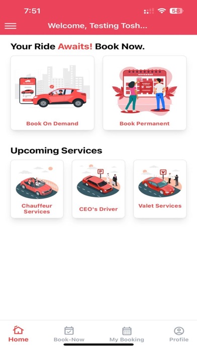 DriversInIndia - Customer App Screenshot