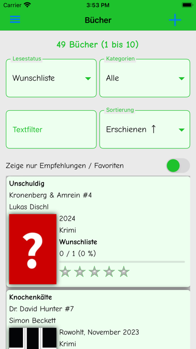 Meine Buchliste Screenshot