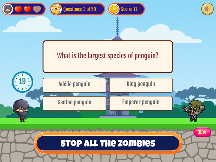 Ninja Vs Zombies - Quiz Game