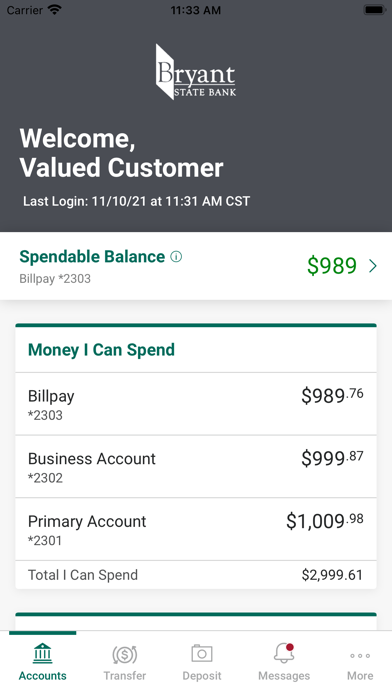 Bryant State Bank Screenshot