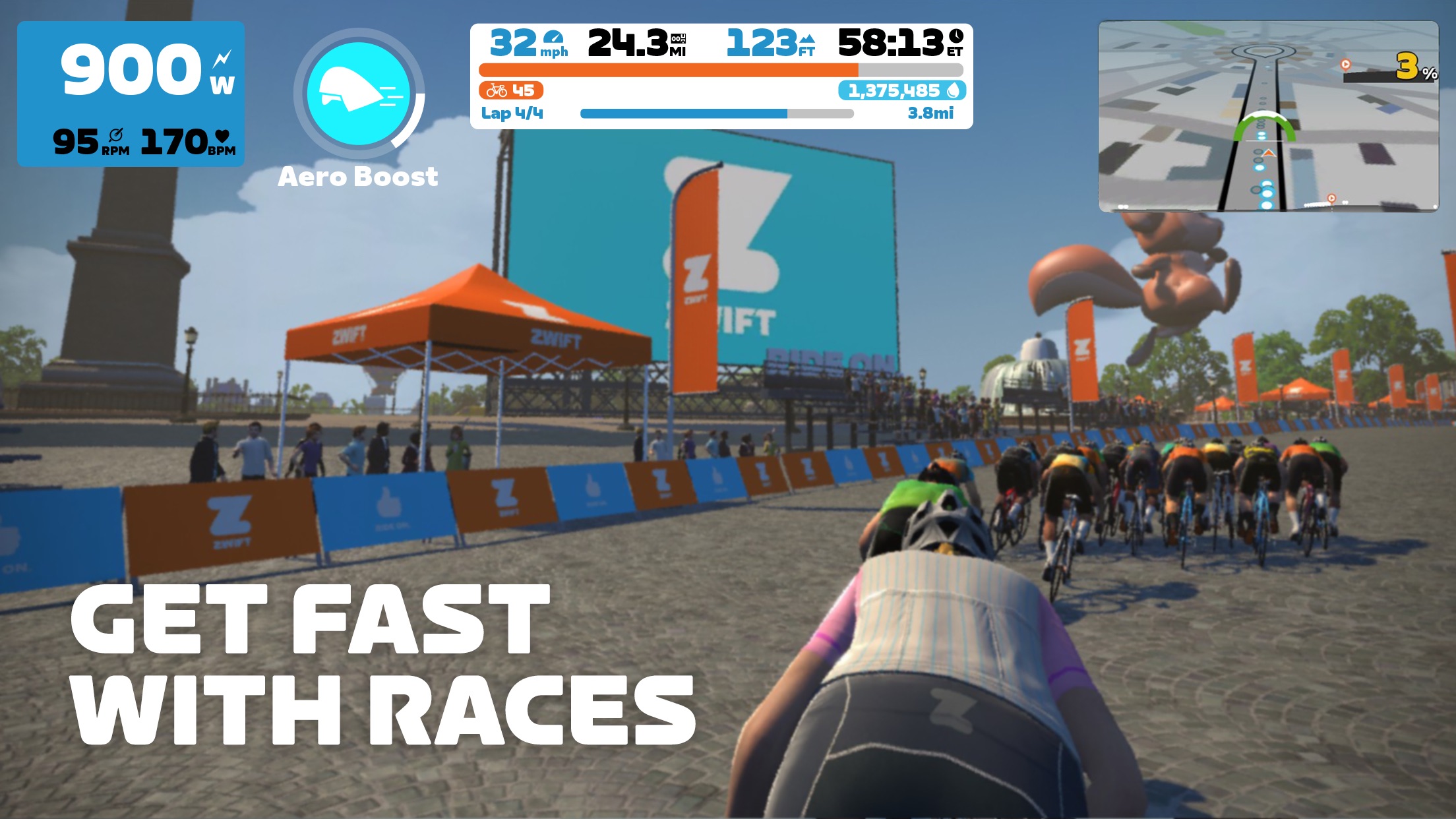 Screenshot do app Zwift: Ride and Run