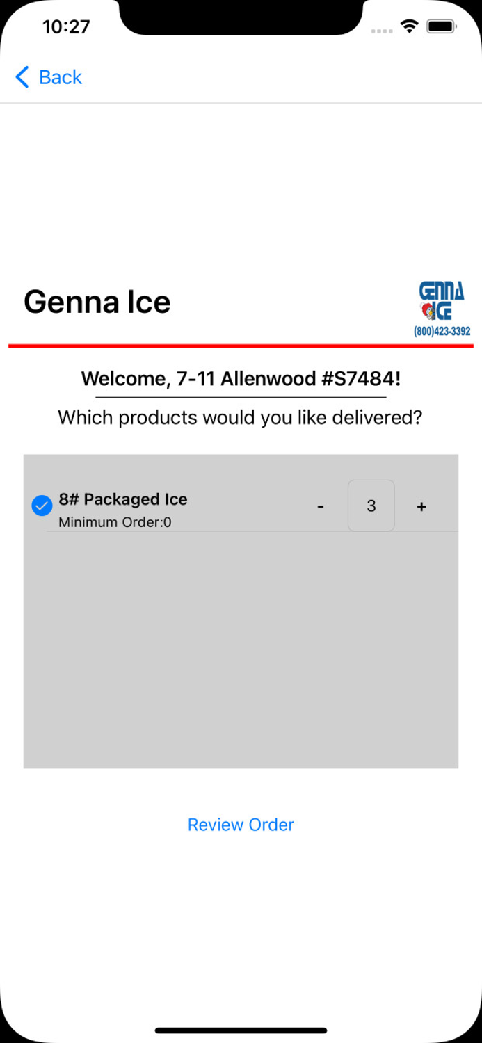 Genna Ice Xpress Ordering