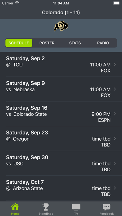 Screenshot #1 pour Colorado Football Schedules