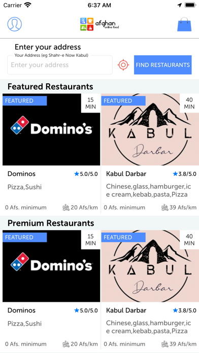 Afghan Online Food Screenshot