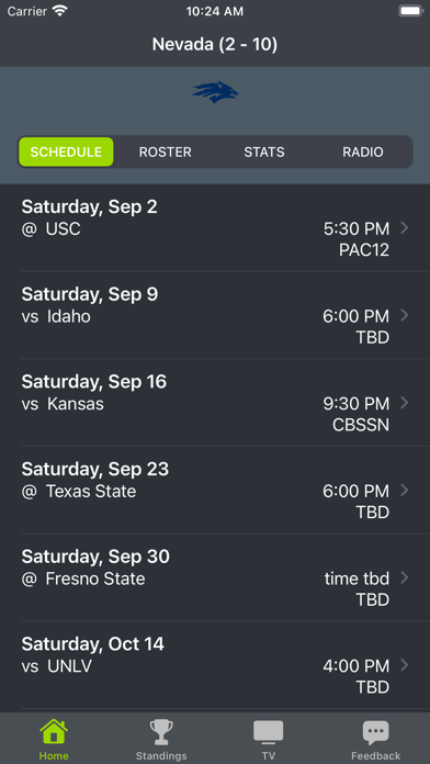 Screenshot #1 pour Nevada Football Schedules