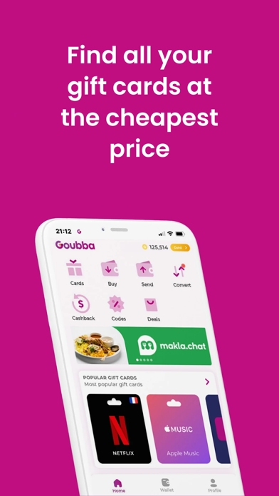 Goubba - Cashback, Codes promo Screenshot