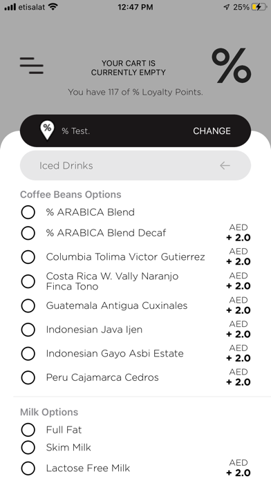 % ARABICA UAE Screenshot