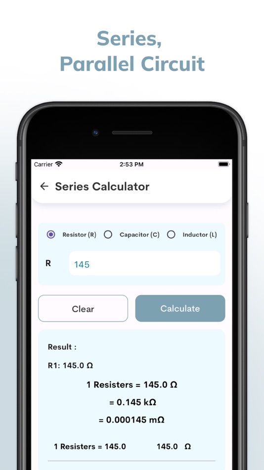 #6. Electronics Toolkit calc (iOS) By: Kantaben Gorasiya