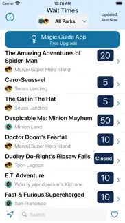 wait times: universal orlando iphone screenshot 1