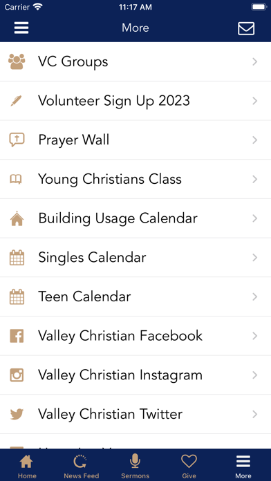 Valley Christian Church App Screenshot