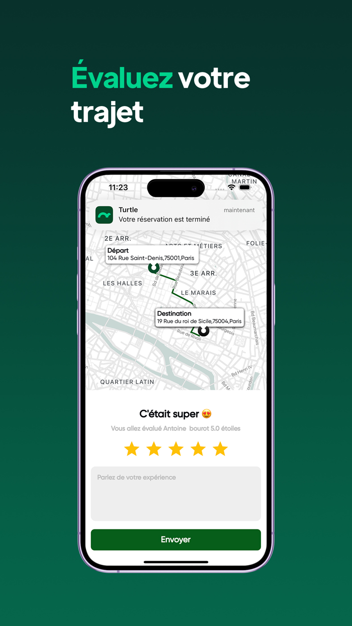 Turtle commandez un vélo-cab