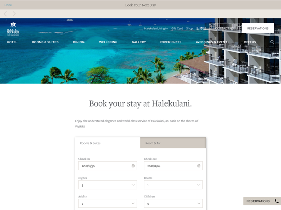 Halekulani iPad screenshot 3 - Travel app